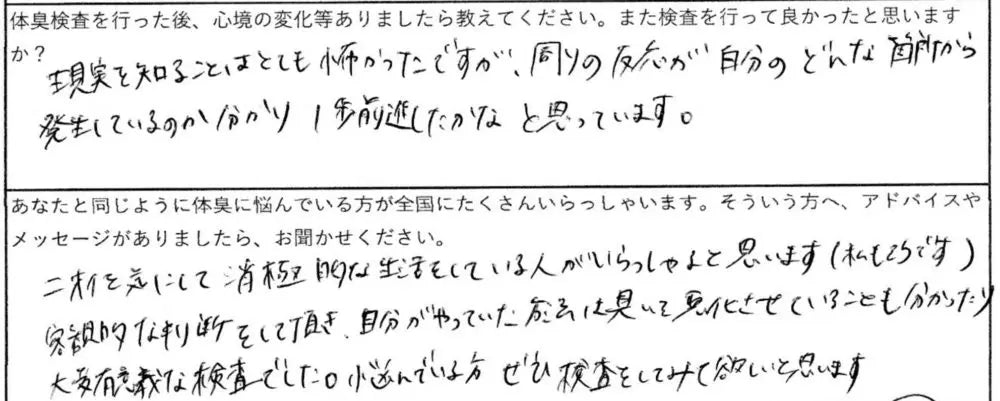 ニオイを気にして消極的な生活をしている人がいらっしゃると思います